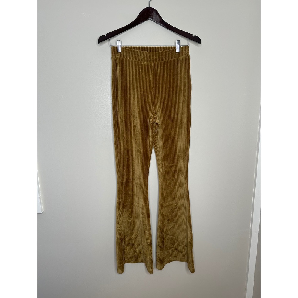 Aerie Women's High Rise Corduroy Flare Pull on Pants Brown Size S Regular NWT‎